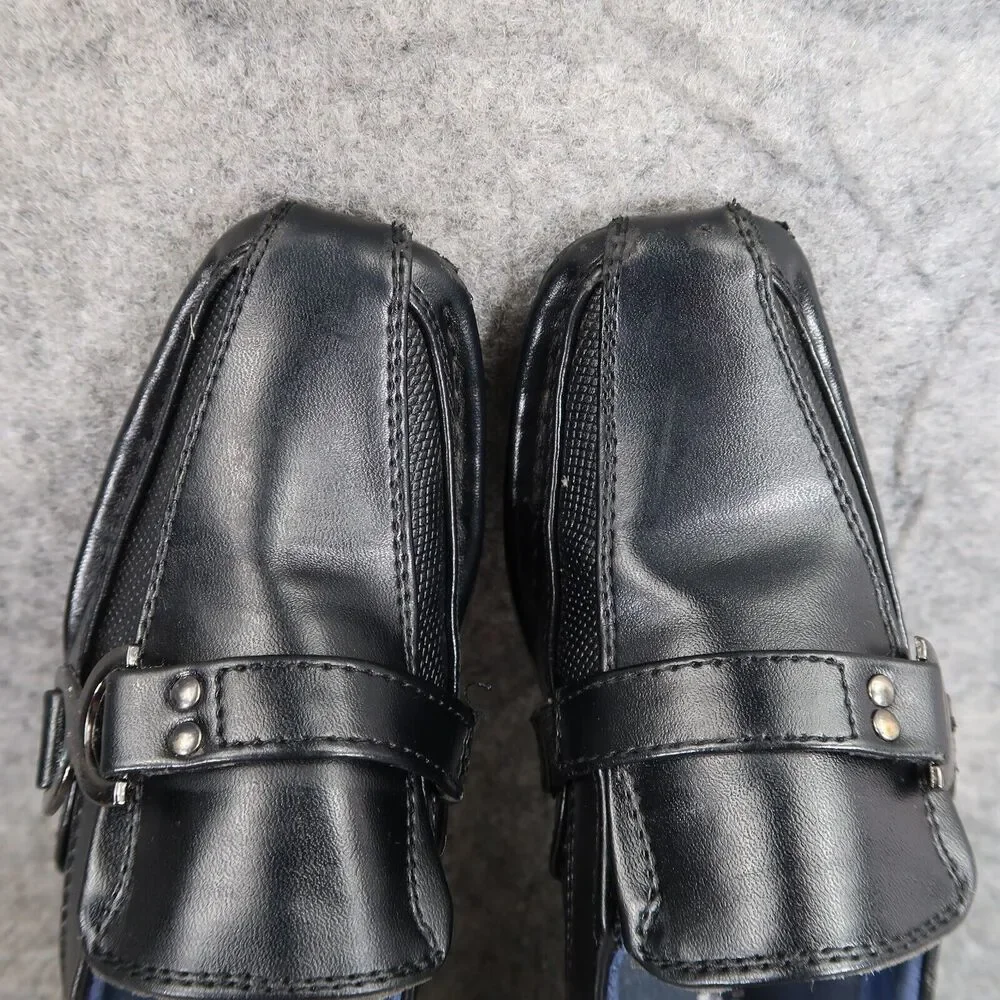 Bonafini Shoes Kids 7 Dress Loafers Slip On Leather Black Classic Toddler Boys
